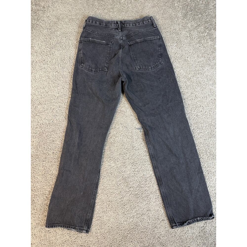 AGOLDE Jeans Womens 27 X 28 Gray Charcoal Wash Straight Relaxed Distressed - Picture 8 of 9